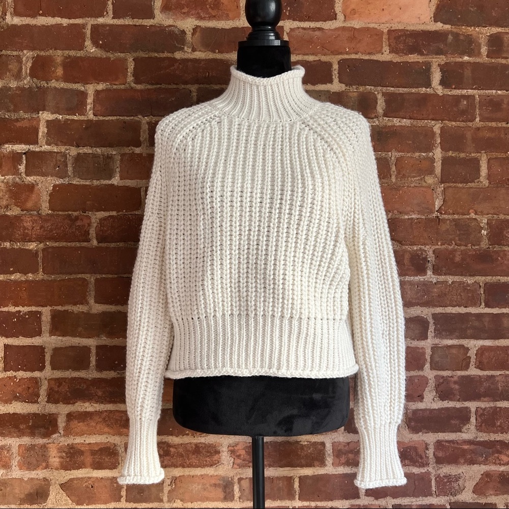 Chunky White Knit Sweater